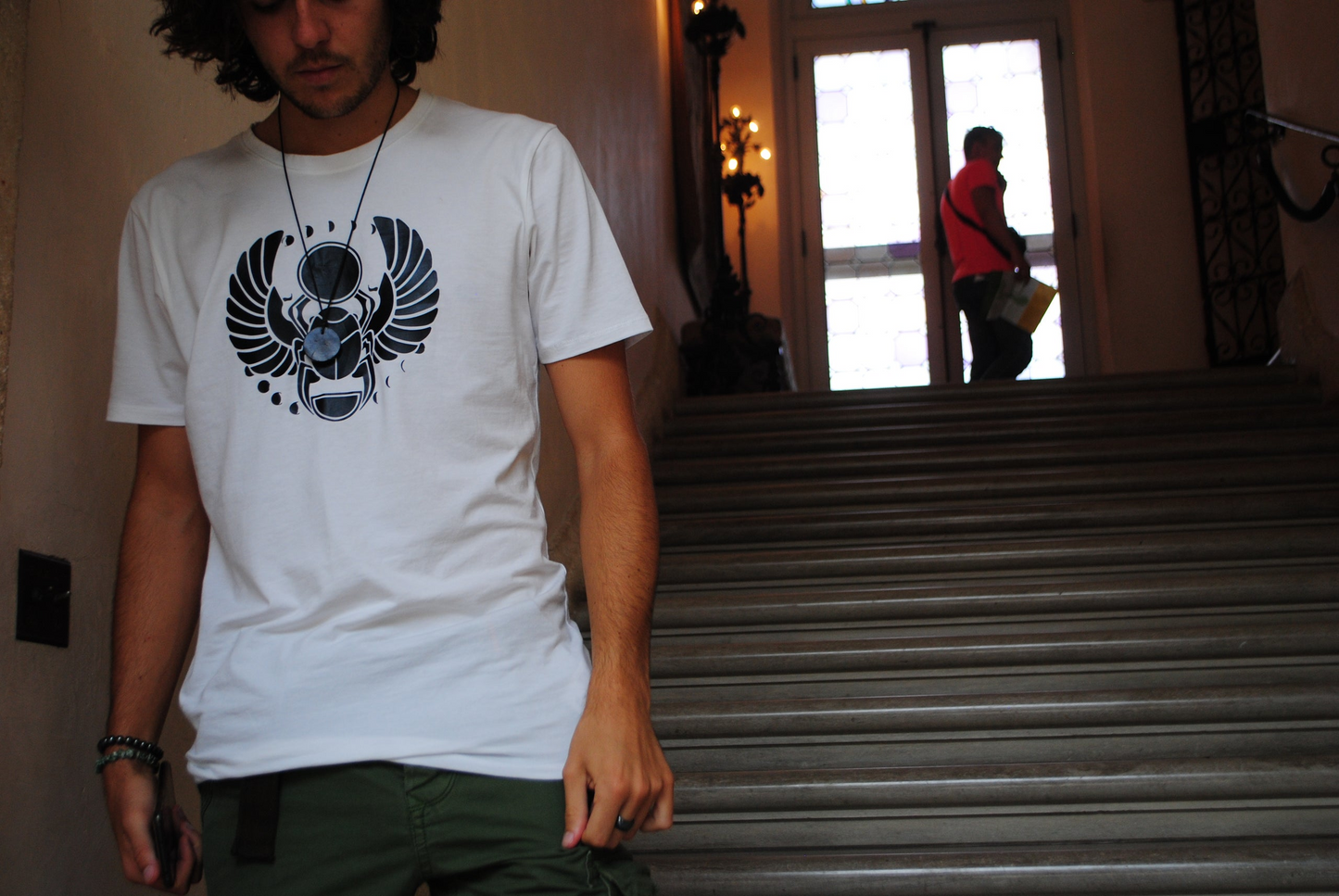 Herbase Khepra T-Shirt – black with Solar Scarab design main product image