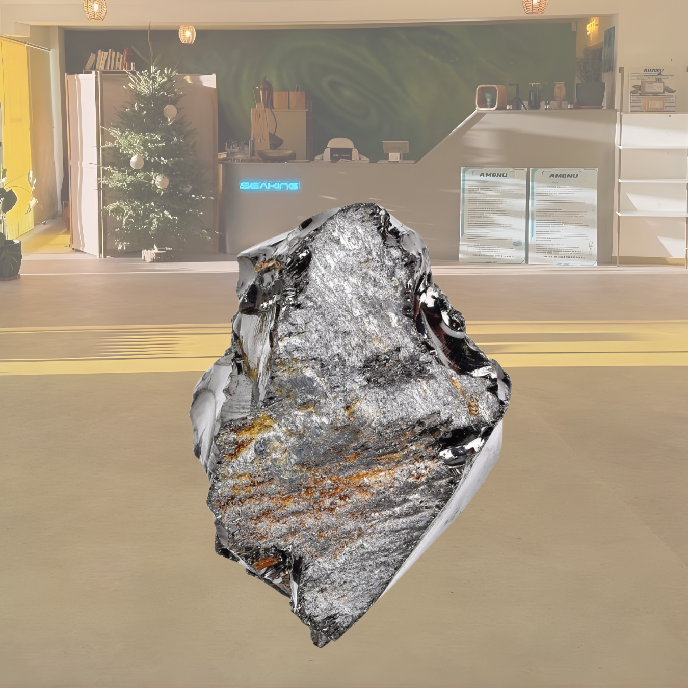 Elite Noble Shungite Stone by Herbase – 99% C60 EMF protection stone for radiation shielding and energy balance