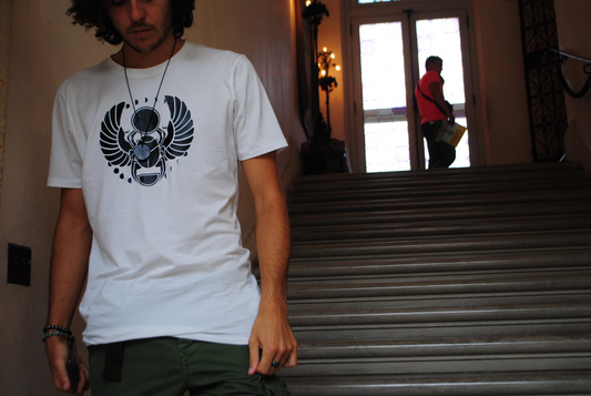 Herbase Khepra T-Shirt – black with Solar Scarab design main product image