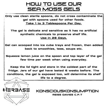 Instructions on how to use Herbase Nu Heru Sea Moss – Nu Heru Sea Moss Formula for best results