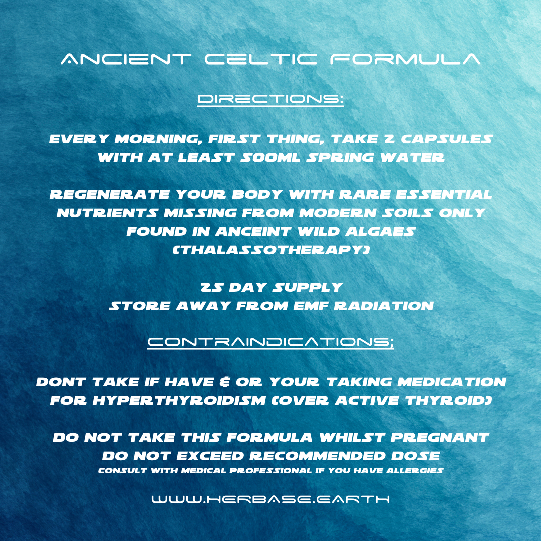 Herbase Seaking Capsules – Northern Soul Sea Moss Formula showing directions for use and dosage instructions